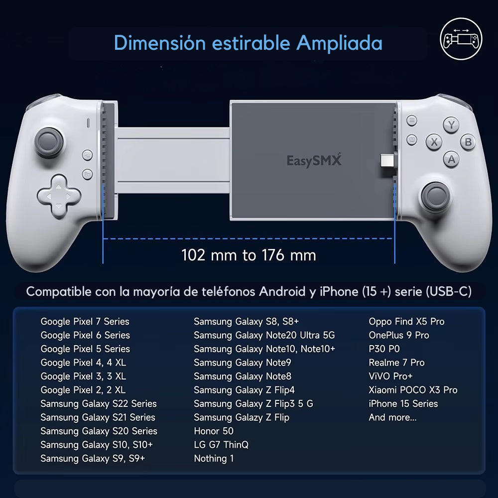 Easysmx M15 Mobile Phone Gamepad Type C Hall Mechanical Controller for Android Phone Iphone 15/16 Cloud Gaming Xbox Game Pass